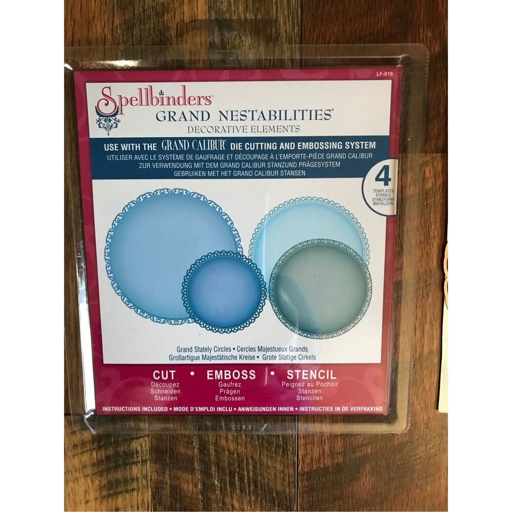 Spellbinders Grand Nestabilities 4 Metal Circle die cuts LF-019 Scrapbook